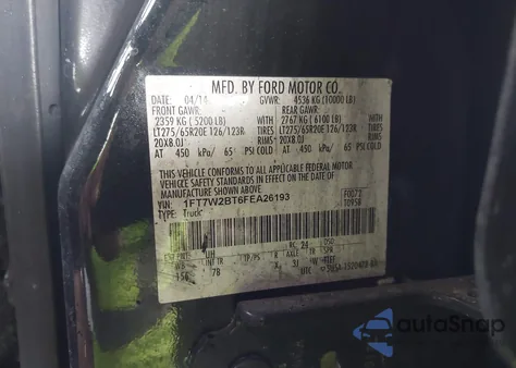 2015 Ford F-250 Lariat z USA, uszkodzony, nr VIN 1FT7W2BT6FEA26193